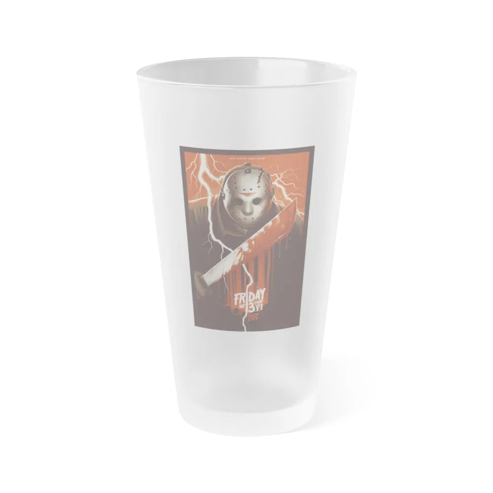 FRIDAY THE 13TH PART VI (MONDO) 1986 Movie Poster - Frosted Pint Glass 16oz-16oz-Frosted-Go Mug Yourself