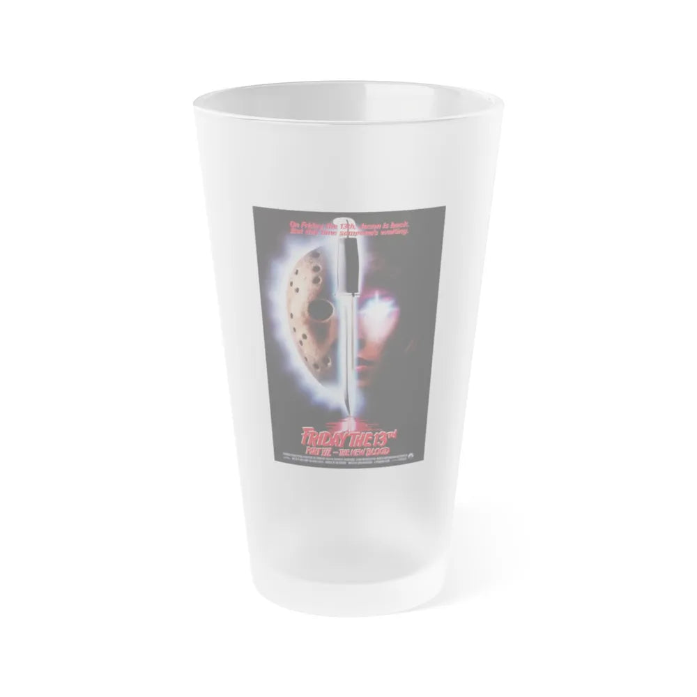 FRIDAY THE 13TH PART VII - THE NEW BLOOD 1988 Movie Poster - Frosted Pint Glass 16oz-16oz-Frosted-Go Mug Yourself