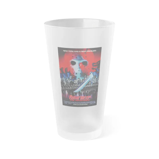 FRIDAY THE 13TH PART VIII - JASON TAKES MANHATTAN 1989 Movie Poster - Frosted Pint Glass 16oz 16oz Frosted - Go Mug Yourself
