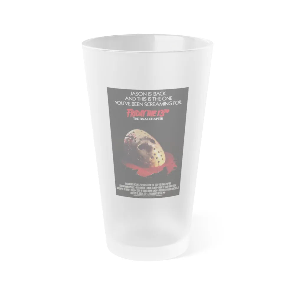 FRIDAY THE 13TH - THE FINAL CHAPTER (2) 1984 Movie Poster - Frosted Pint Glass 16oz-16oz-Frosted-Go Mug Yourself