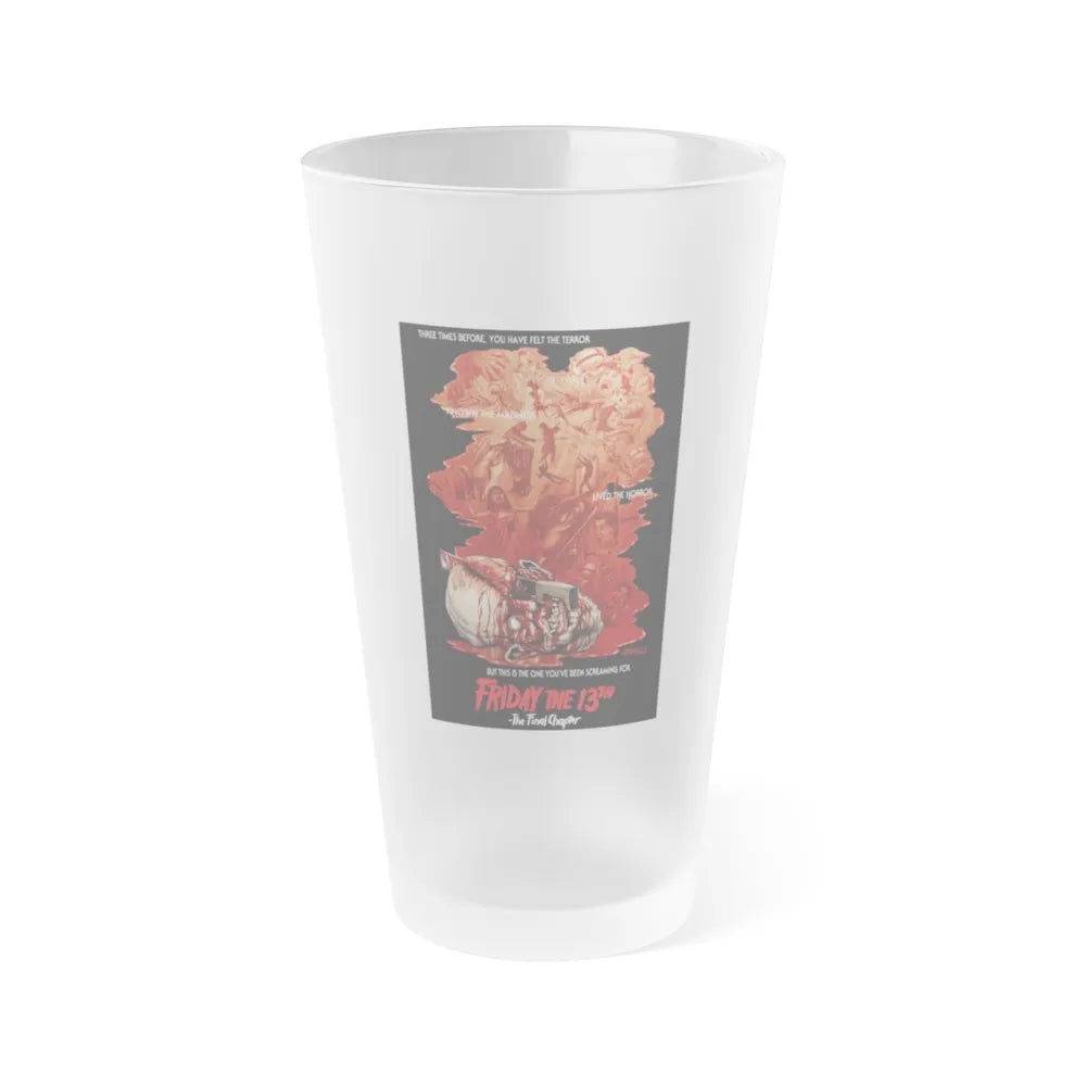 FRIDAY THE 13TH - THE FINAL CHAPTER (JEFF ZORNOW) 1984 Movie Poster - Frosted Pint Glass 16oz-16oz-Frosted-Go Mug Yourself