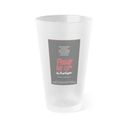 FRIDAY THE 13TH - THE FINAL CHAPTER (TEASER) 1984 Movie Poster - Frosted Pint Glass 16oz-16oz-Frosted-Go Mug Yourself