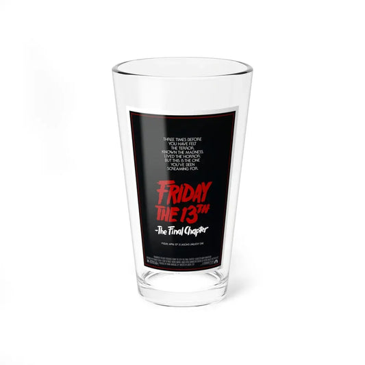 FRIDAY THE 13TH - THE FINAL CHAPTER (TEASER) 1984 Movie Poster - Pint Glass 16oz 16oz - Go Mug Yourself
