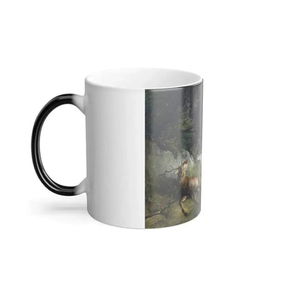 Friedrich Gauermann (1807-1862) Adler und sterbender Hirsch am Seeufer (Eagles and dying deer on the lak-0 - Color Changing Mug 11oz - Go Mug Yourself