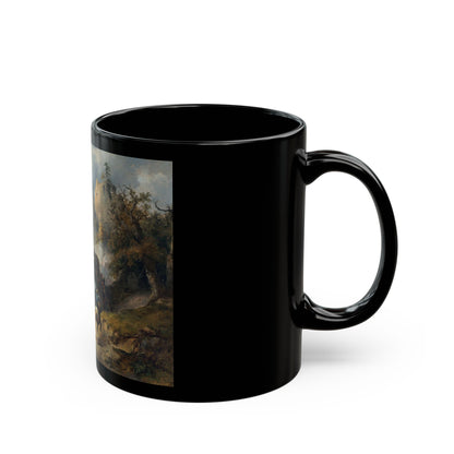 Friedrich Gauermann (1807-1862) Ueberfall (The Robbery) - Black Coffee Mug-Go Mug Yourself