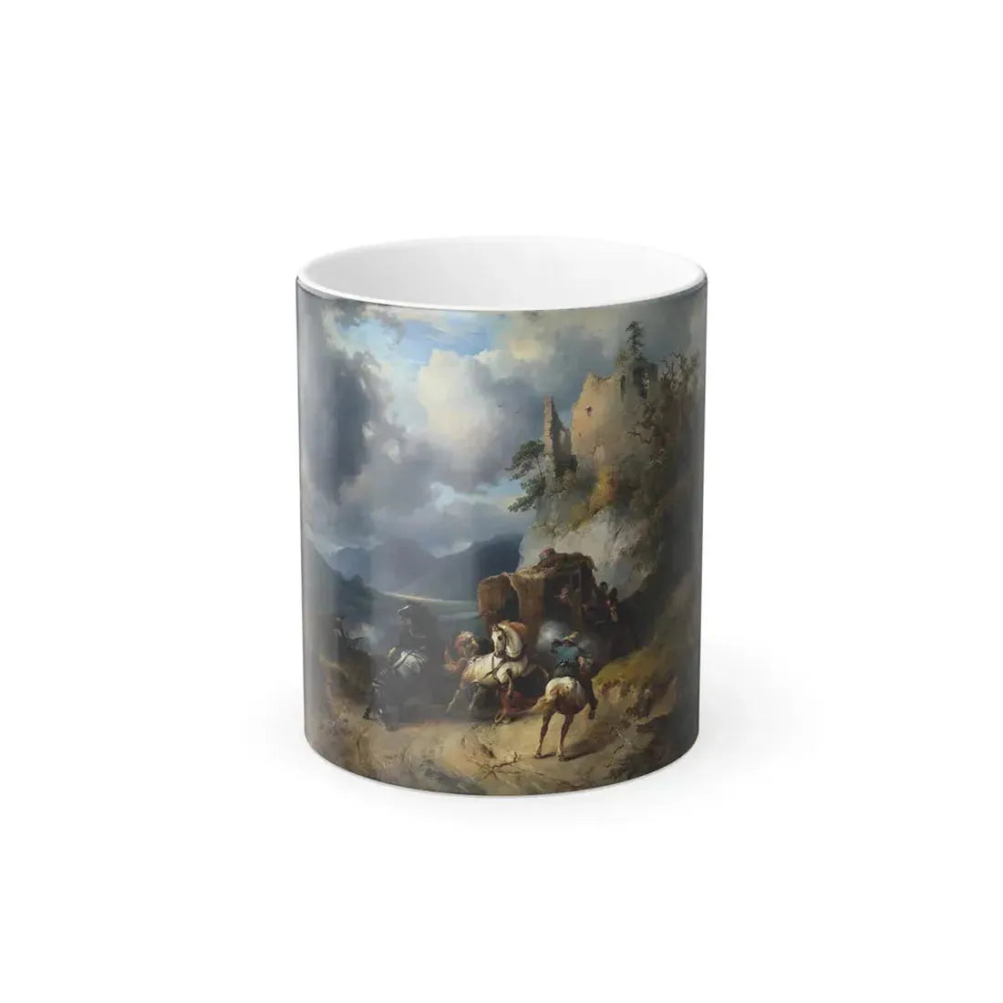 Friedrich Gauermann (1807-1862) Ueberfall (The Robbery) - Color Changing Mug 11oz 11oz - Go Mug Yourself