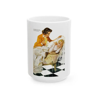 Friend of the Bride, Redbook, June 1958 - White Coffee Mug 15oz - Go Mug Yourself