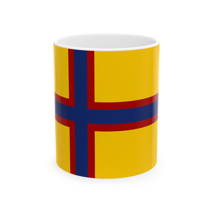 Friesenflagge mit skandinavischen Kreuz (Germany) White Coffee Mug-11oz-Go Mug Yourself