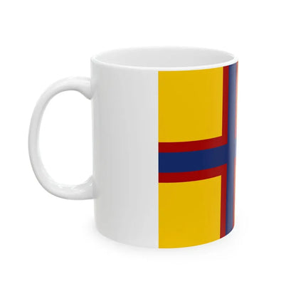 Friesenflagge mit skandinavischen Kreuz (Germany) White Coffee Mug - Go Mug Yourself