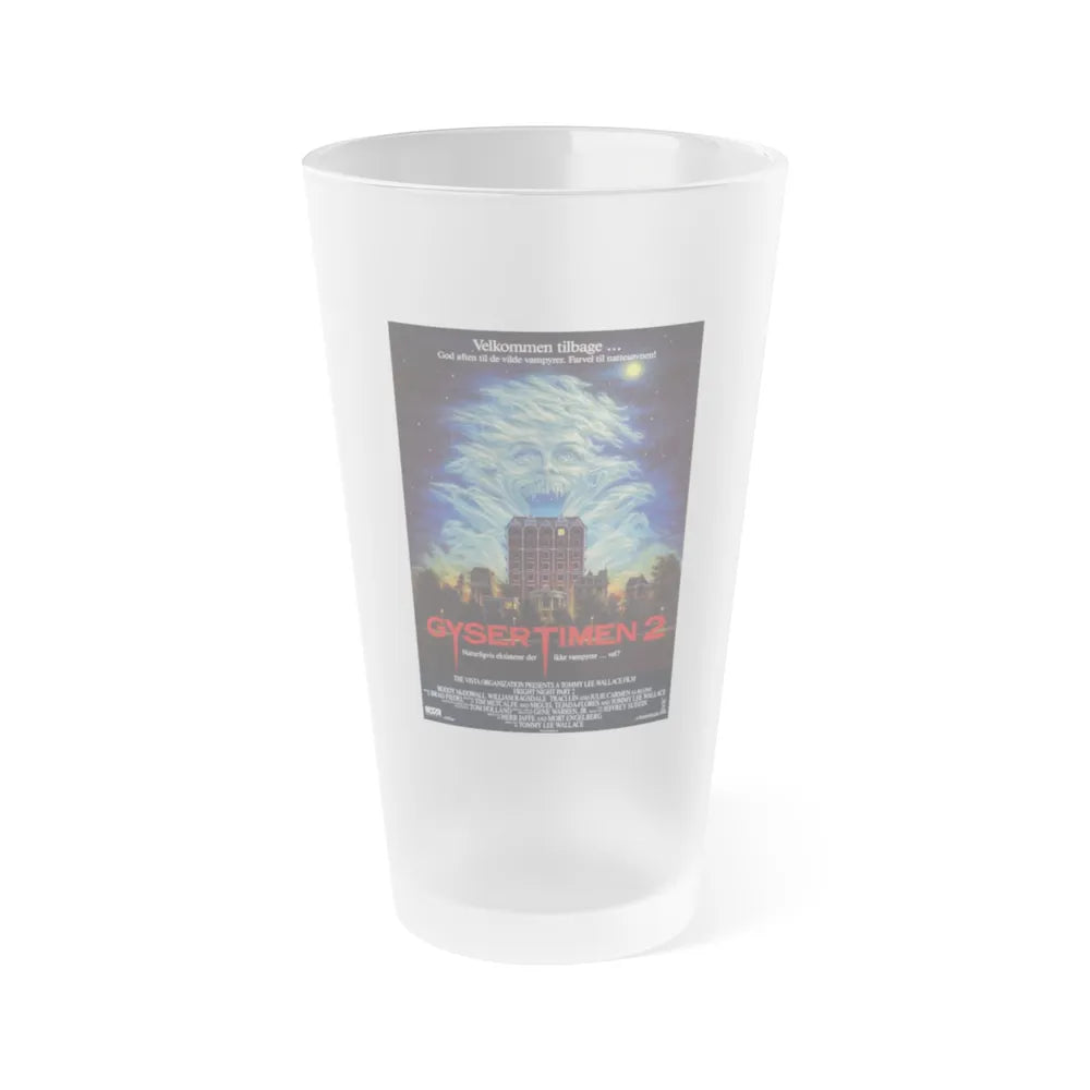 FRIGHT NIGHT 2 (DANISH) 1988 Movie Poster - Frosted Pint Glass 16oz-16oz-Frosted-Go Mug Yourself