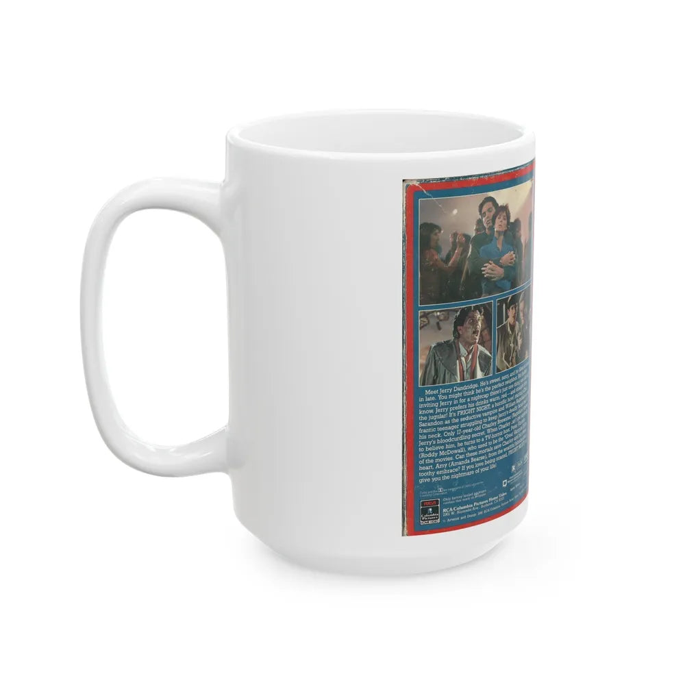 FRIGHT NIGHT RCA (VHS COVER) - White Coffee Mug-Go Mug Yourself