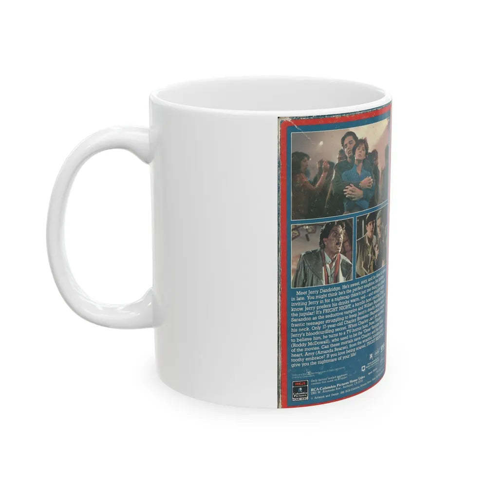 FRIGHT NIGHT RCA (VHS COVER) - White Coffee Mug-Go Mug Yourself