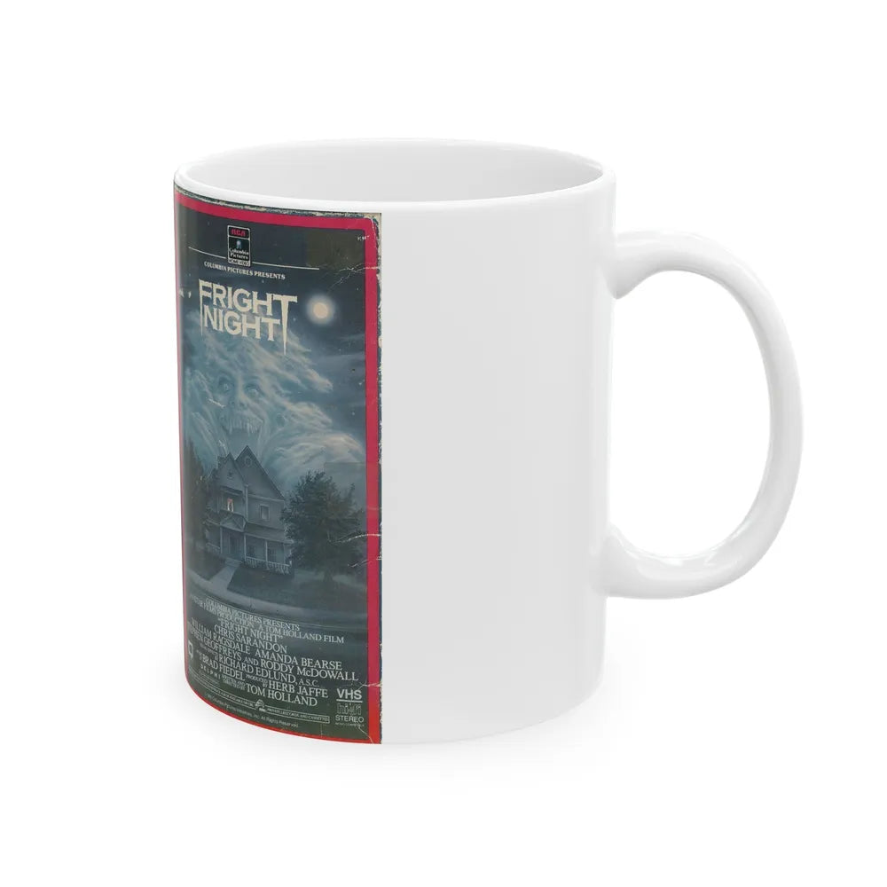 FRIGHT NIGHT RCA (VHS COVER) - White Coffee Mug-Go Mug Yourself