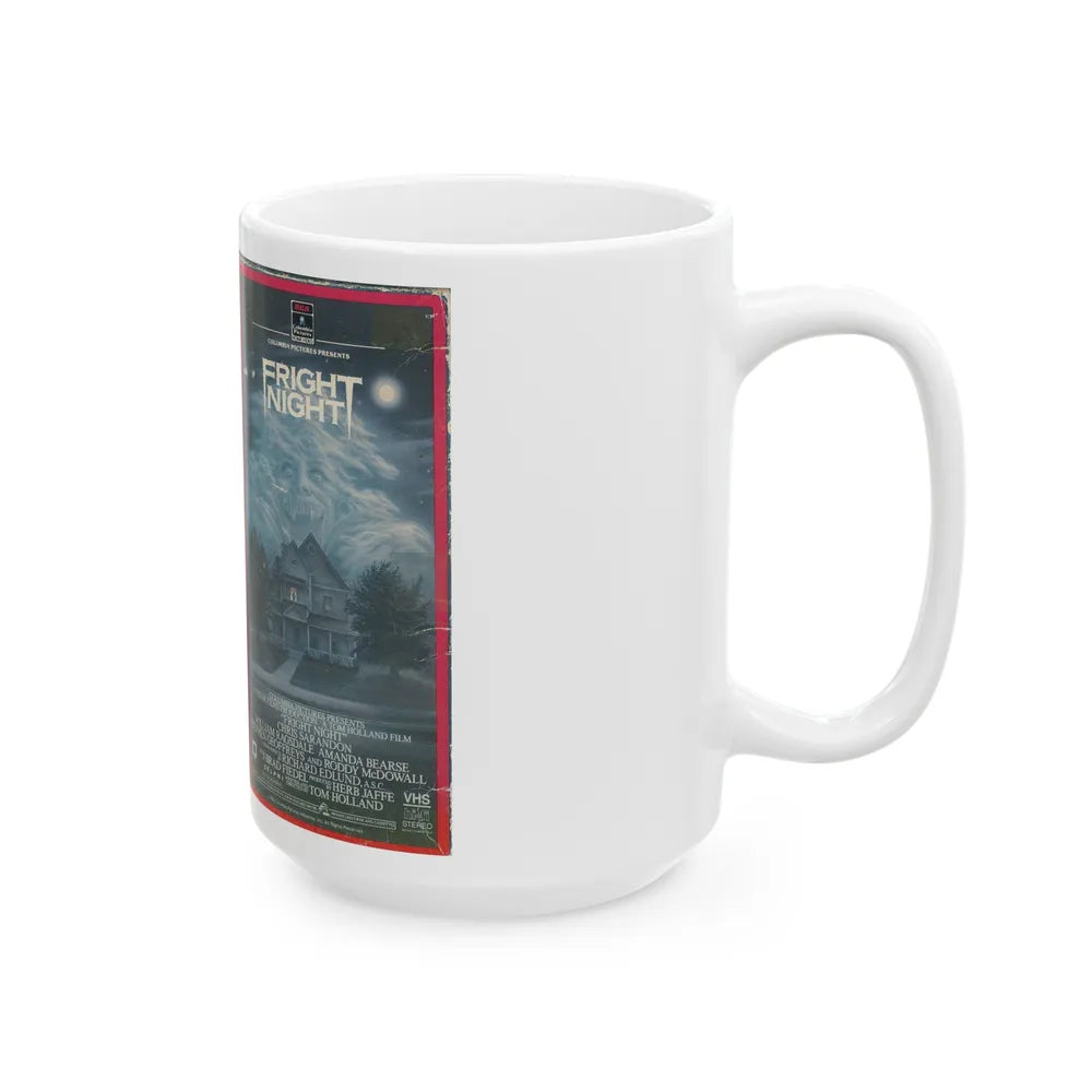 FRIGHT NIGHT RCA (VHS COVER) - White Coffee Mug-Go Mug Yourself