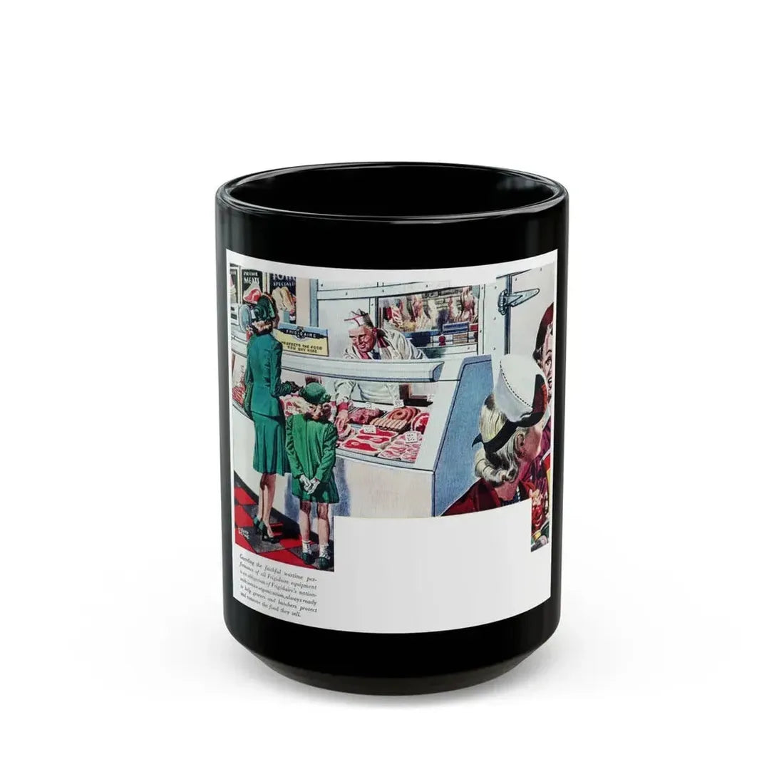Frigidaire advertisement, The Saturday Evening Post, May 6, 1944 - Black Coffee Mug 15oz - Go Mug Yourself