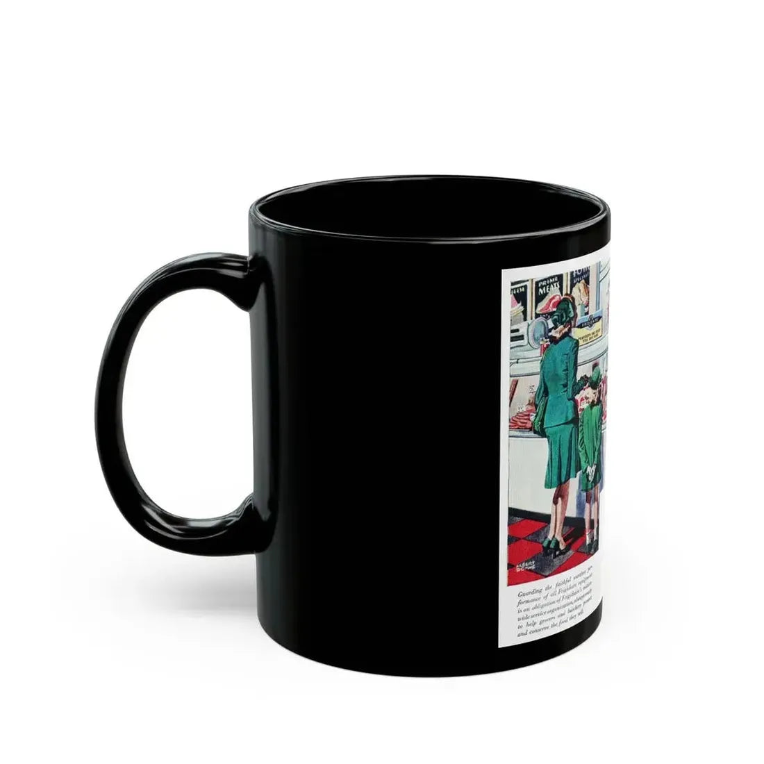 Frigidaire advertisement, The Saturday Evening Post, May 6, 1944 - Black Coffee Mug - Go Mug Yourself