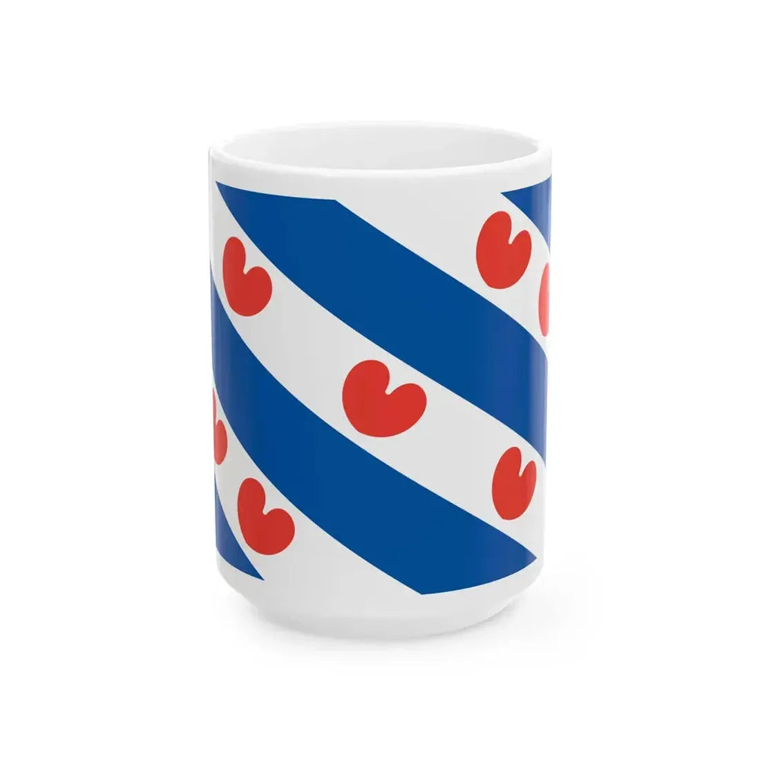 Frisian flag (Netherlands) White Coffee Mug 15oz - Go Mug Yourself