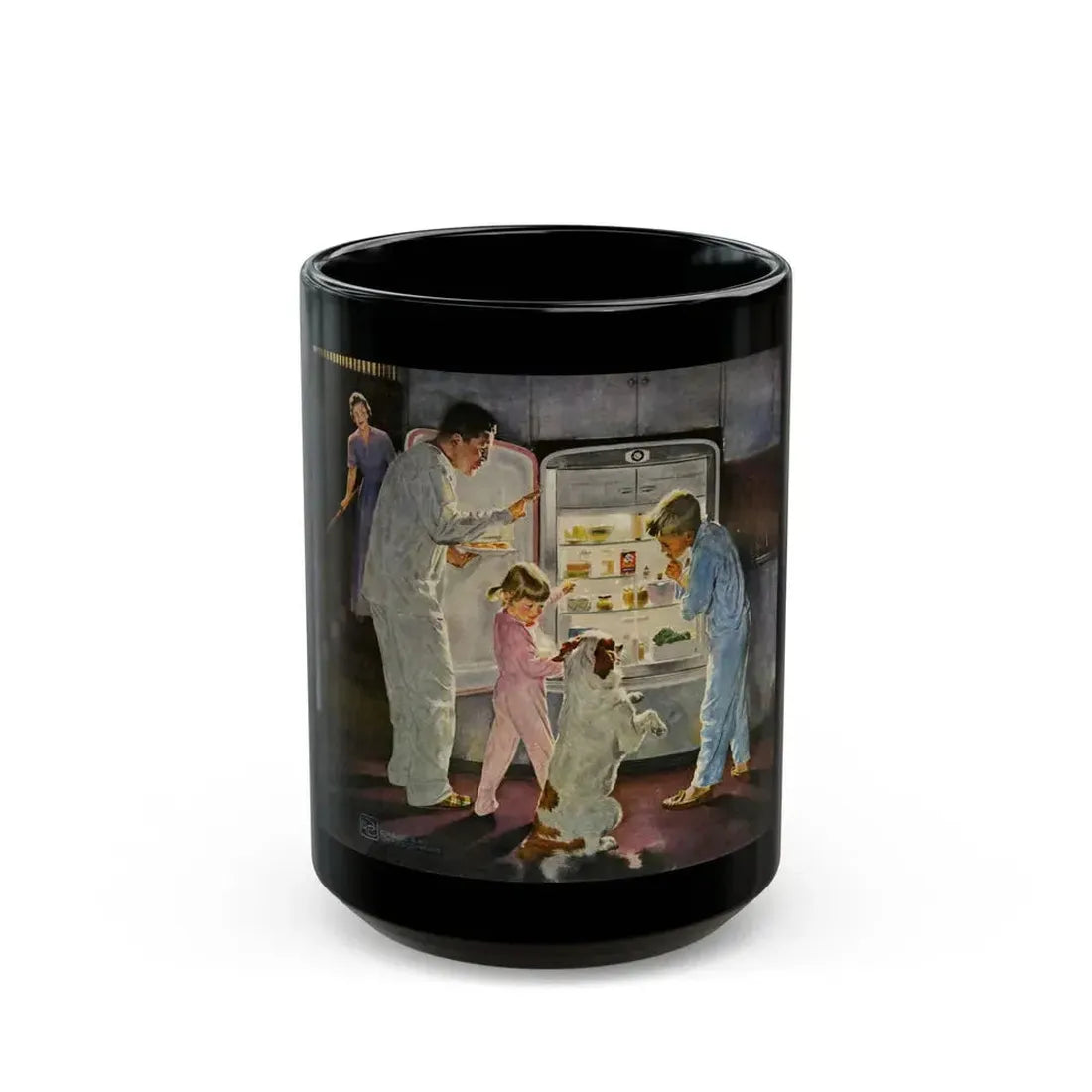 Friskies in the Fridge, 1956 - Black Coffee Mug 15oz - Go Mug Yourself