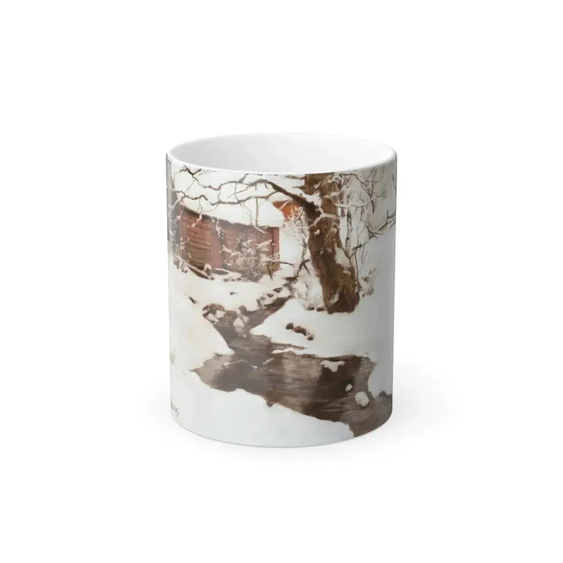 Fritz Thaulow (1847-1906) winter on the isle of stord - Color Changing Mug 11oz 11oz - Go Mug Yourself