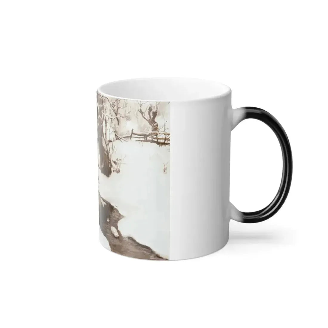 Fritz Thaulow (1847-1906) winter on the isle of stord - Color Changing Mug 11oz - Go Mug Yourself