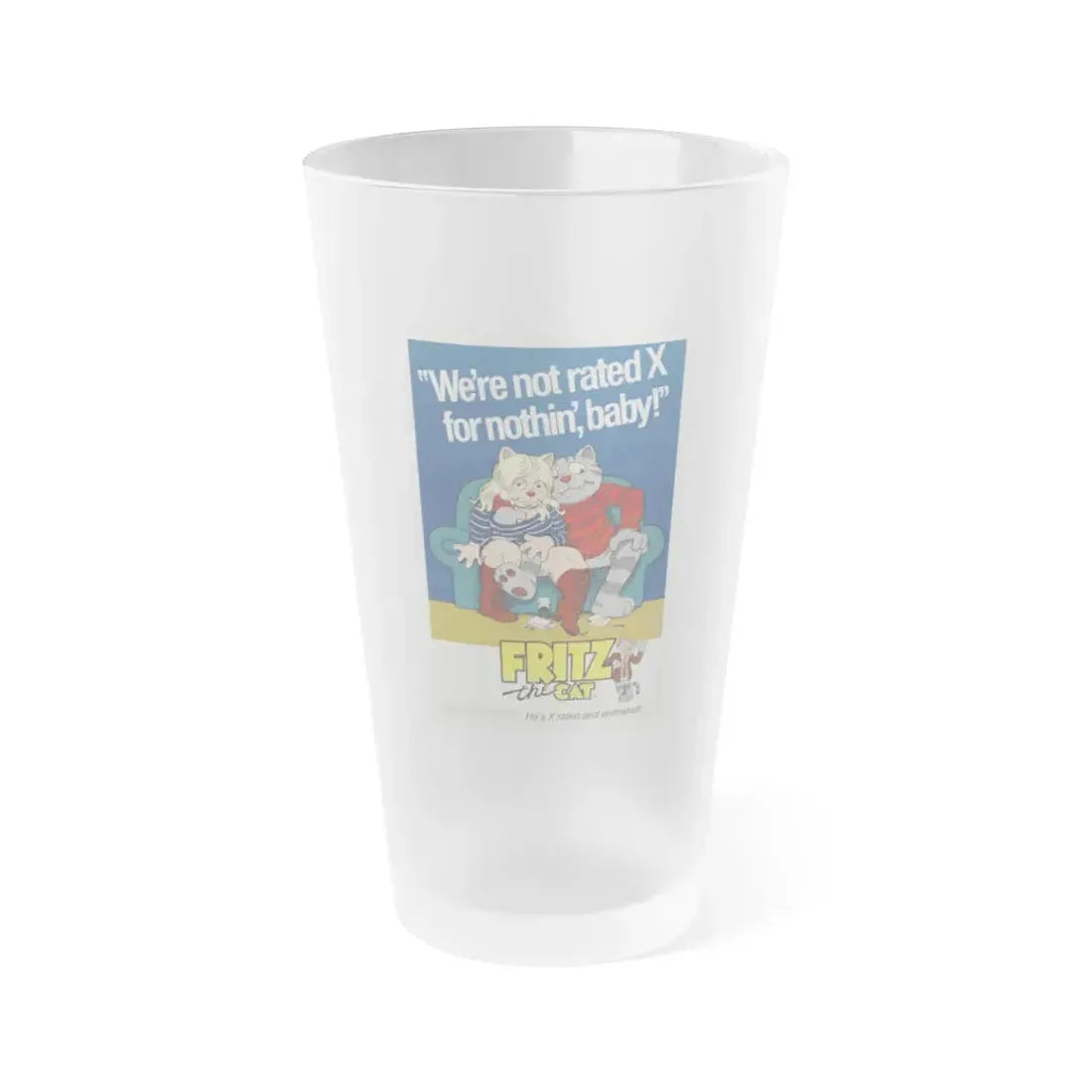 FRITZ THE CAT 1972 Movie Poster - Frosted Pint Glass 16oz Default Title - Go Mug Yourself