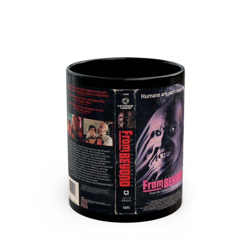 FROM BEYOND HP LOVECRAFT VESTRON (VHS COVER) - Black Coffee Mug-11oz-Go Mug Yourself