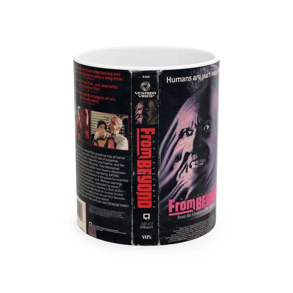 FROM BEYOND HP LOVECRAFT VESTRON (VHS COVER) - White Coffee Mug-11oz-Go Mug Yourself