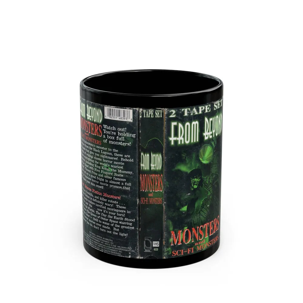 FROM BEYOND MONSTERS AND SCI FI MONSTERS (VHS COVER) - Black Coffee Mug-11oz-Go Mug Yourself