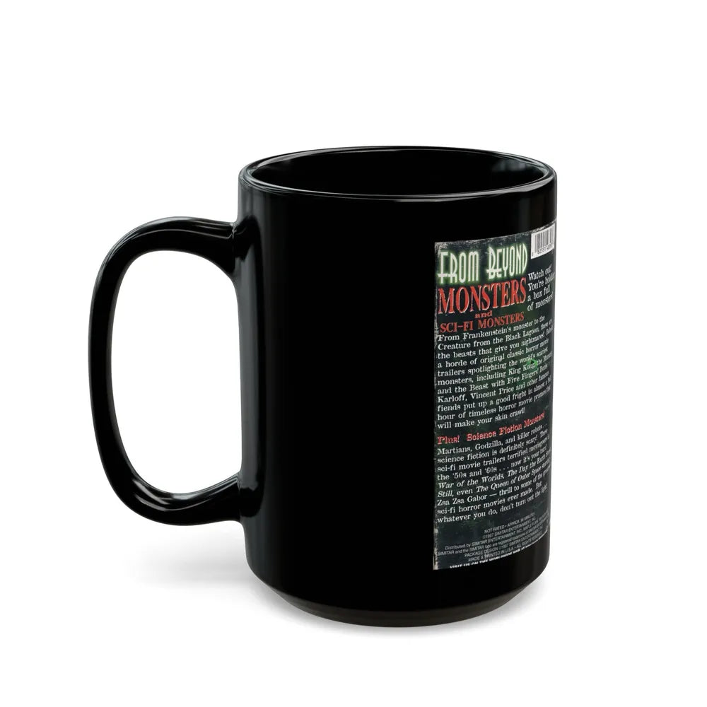 FROM BEYOND MONSTERS AND SCI FI MONSTERS (VHS COVER) - Black Coffee Mug-Go Mug Yourself