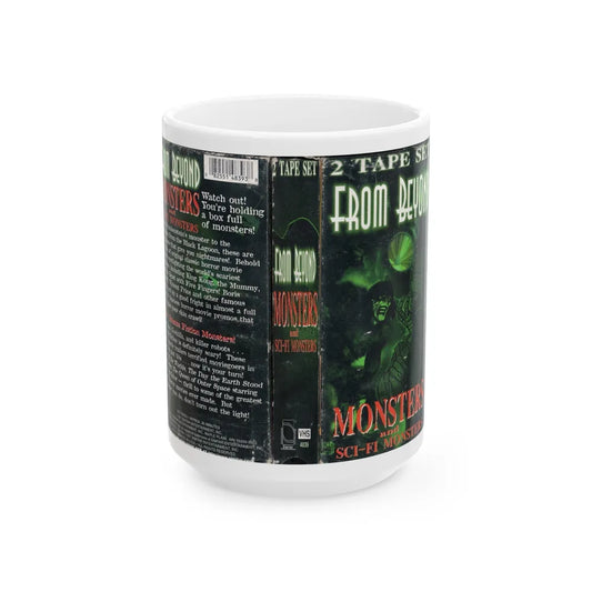 FROM BEYOND MONSTERS AND SCI FI MONSTERS (VHS COVER) - White Coffee Mug-15oz-Go Mug Yourself