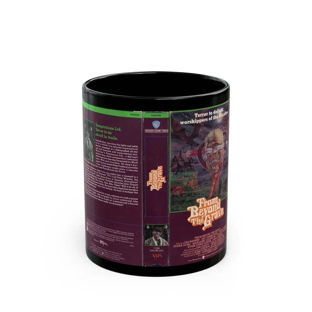 FROM BEYOND THE GRAVE (VHS COVER) - Black Coffee Mug 11oz - Go Mug Yourself