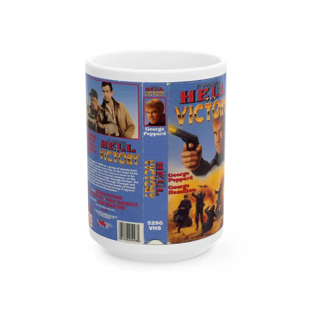 FROM HELL TO VICTORY (VHS COVER) - White Coffee Mug 15oz - Go Mug Yourself