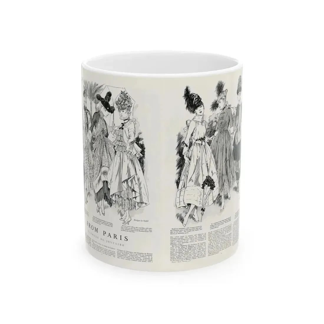 From Paris, Harper's Bazaar, May 1916 - White Coffee Mug 11oz - Go Mug Yourself