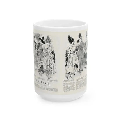 From Paris, Harper's Bazaar, May 1916 - White Coffee Mug 15oz - Go Mug Yourself