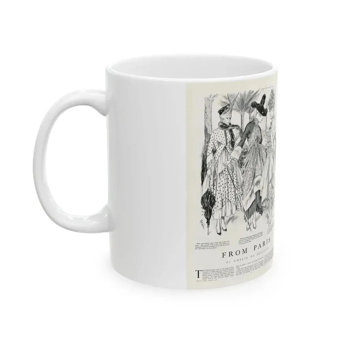 From Paris, Harper's Bazaar, May 1916 - White Coffee Mug - Go Mug Yourself