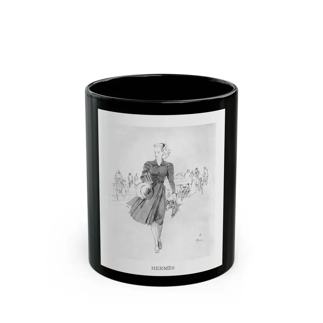 From the Jaye Oliver Archives, Hermes, 1945 - Black Coffee Mug 11oz - Go Mug Yourself