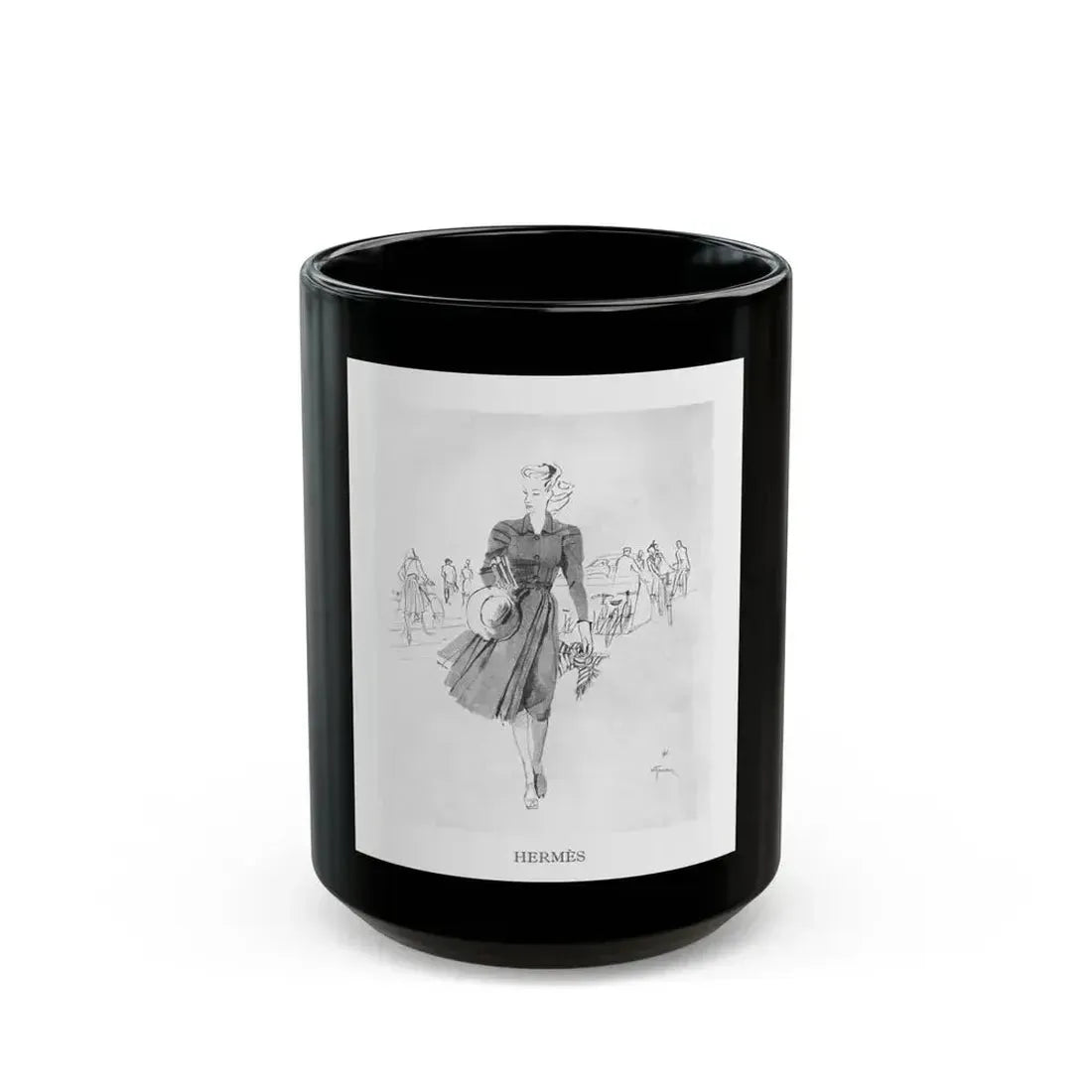 From the Jaye Oliver Archives, Hermes, 1945 - Black Coffee Mug 15oz - Go Mug Yourself