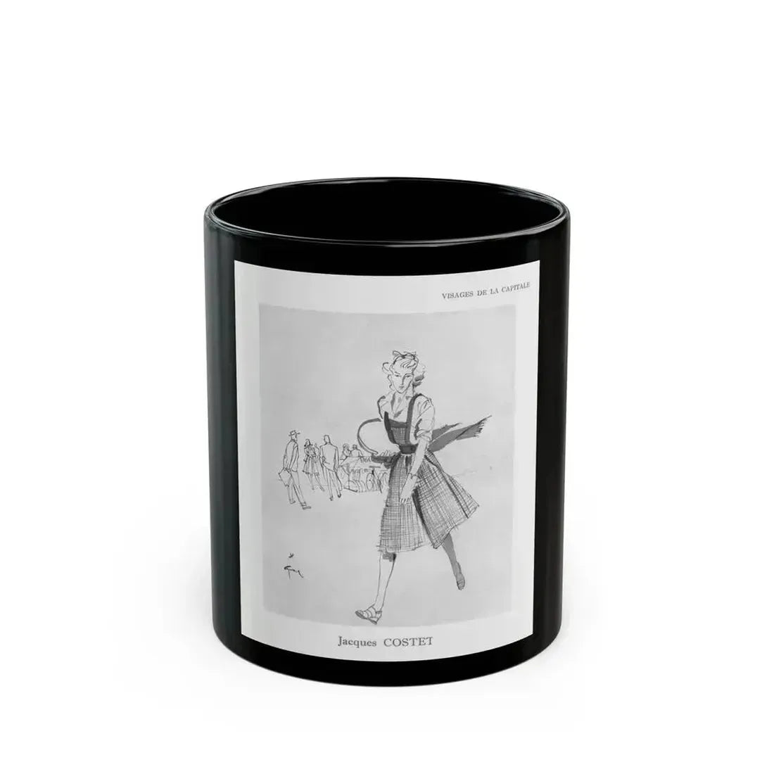 From the Jaye Oliver Archives, Jacques Costet, 1945 - Black Coffee Mug 11oz - Go Mug Yourself