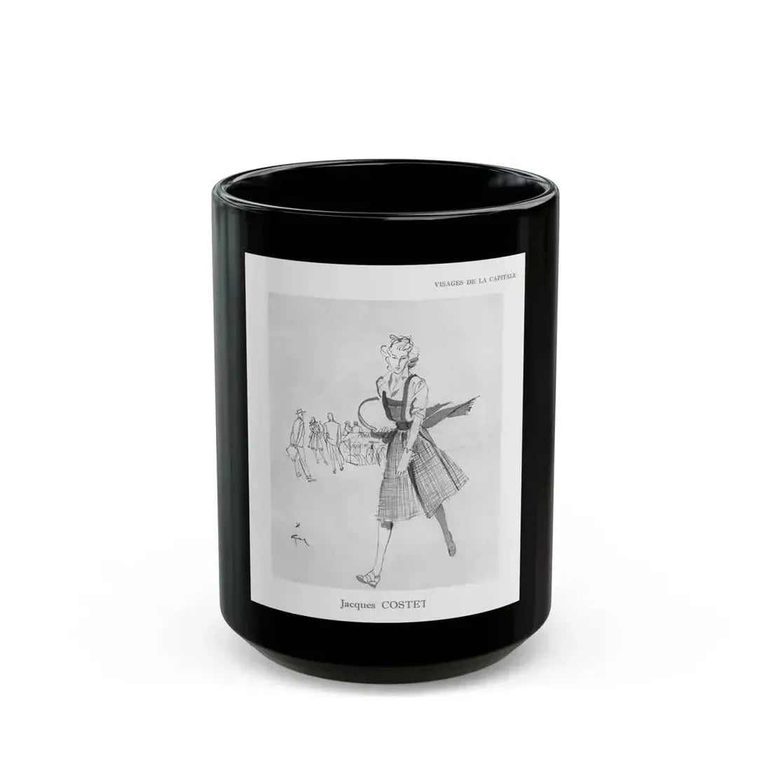 From the Jaye Oliver Archives, Jacques Costet, 1945 - Black Coffee Mug 15oz - Go Mug Yourself