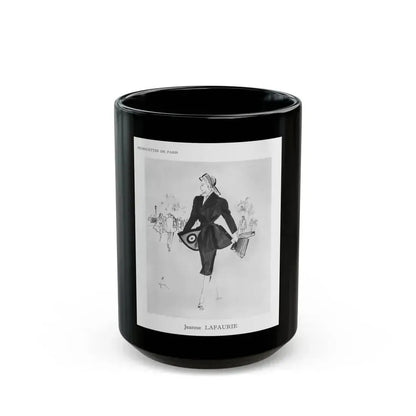 From the Jaye Oliver Archives, Jeanne Lafaurie, 1945 - Black Coffee Mug 15oz - Go Mug Yourself