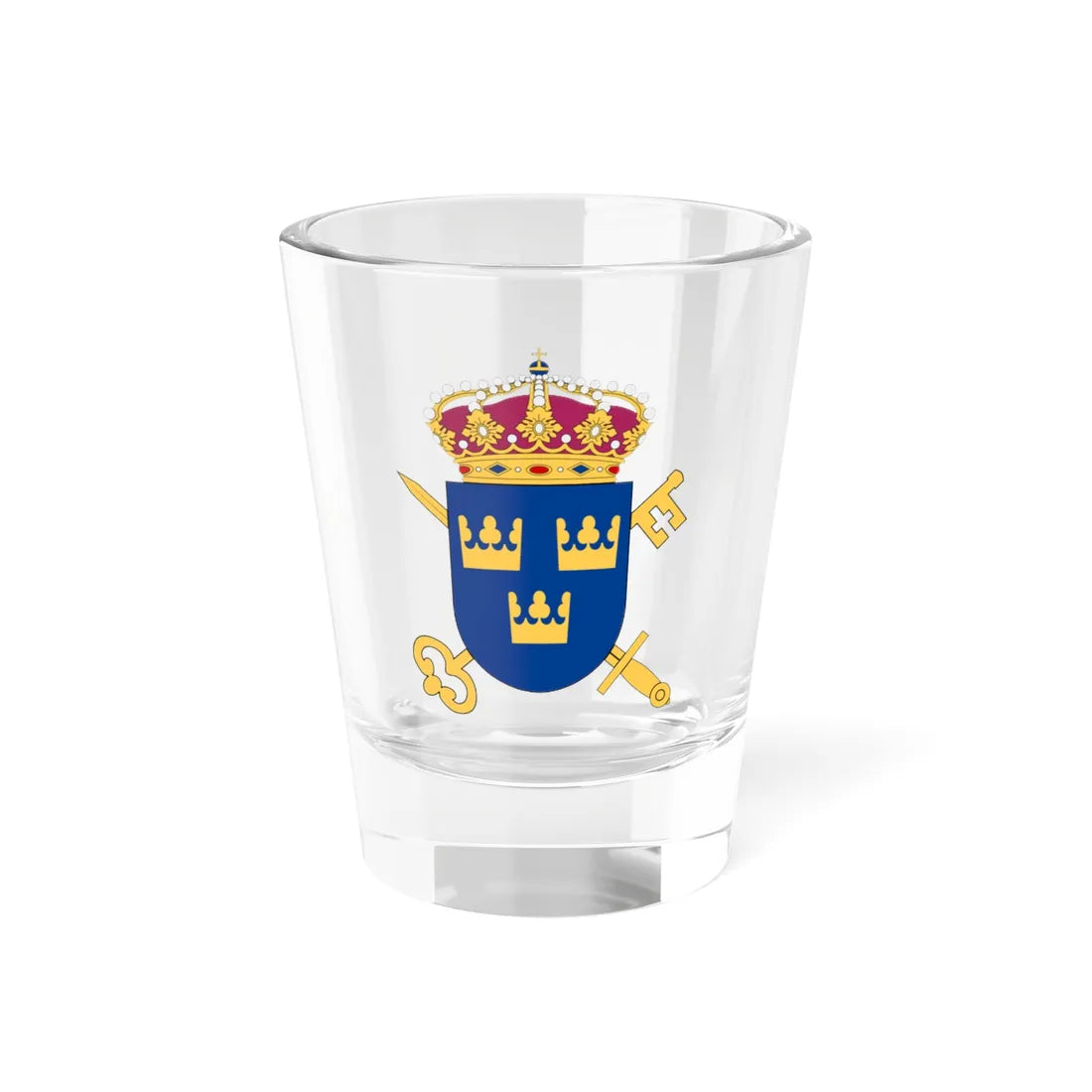 Försvarets civilförvaltning vapen (Sweden) (Coat of Arms) Shot Glass 1.5oz 1.5oz - Go Mug Yourself