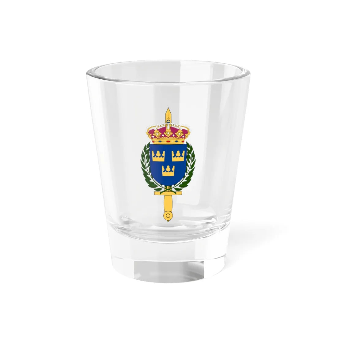 Försvarets förvaltningshögskola vapen (Sweden) (Coat of Arms) Shot Glass 1.5oz 1.5oz - Go Mug Yourself