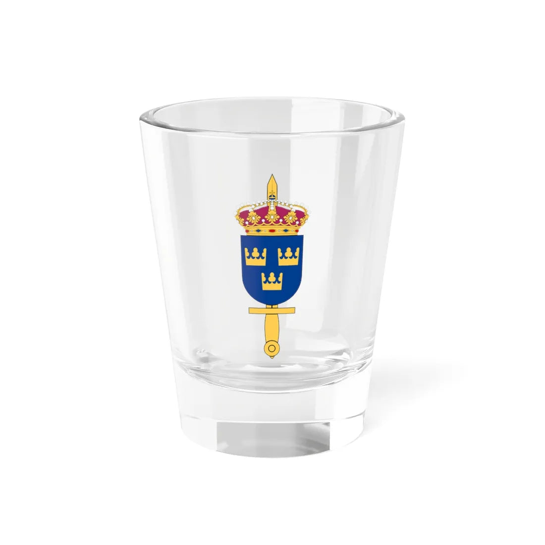 Försvarsmakten vapen (Sweden) (Coat of Arms) Shot Glass 1.5oz 1.5oz - Go Mug Yourself
