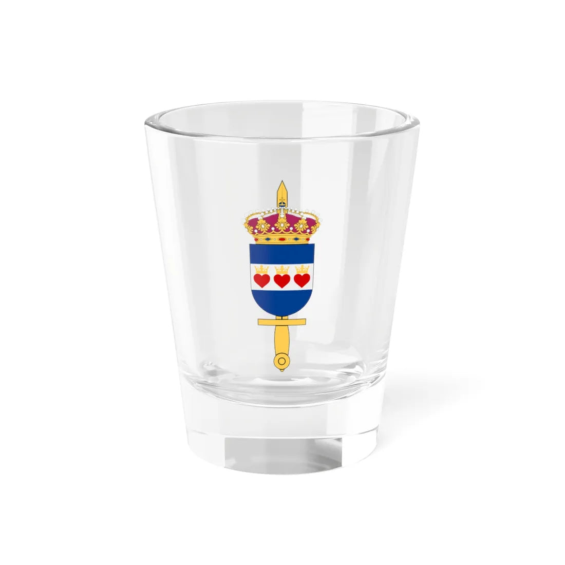 Försvarsmaktens Halmstadsskolor (Sweden) (Coat of Arms) Shot Glass 1.5oz 1.5oz - Go Mug Yourself