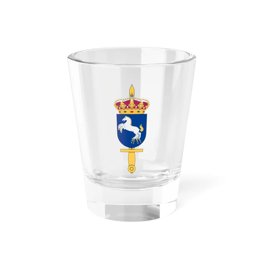 Försvarsmaktens logistik vapen (Sweden) (Coat of Arms) Shot Glass 1.5oz 1.5oz - Go Mug Yourself