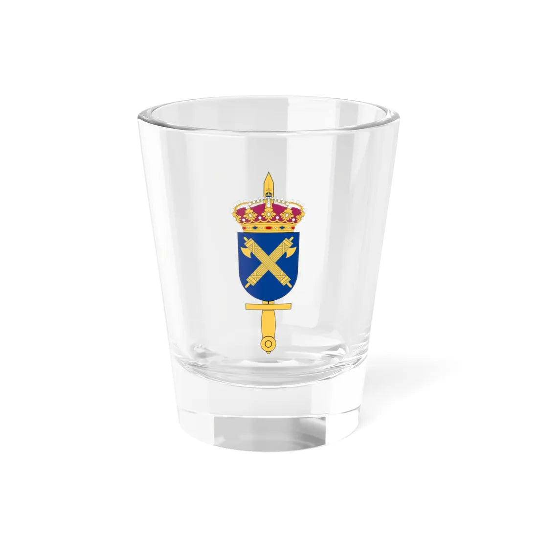 Försvarsmaktens Militärpolisenhet vapen (Sweden) (Coat of Arms) Shot Glass 1.5oz 1.5oz - Go Mug Yourself