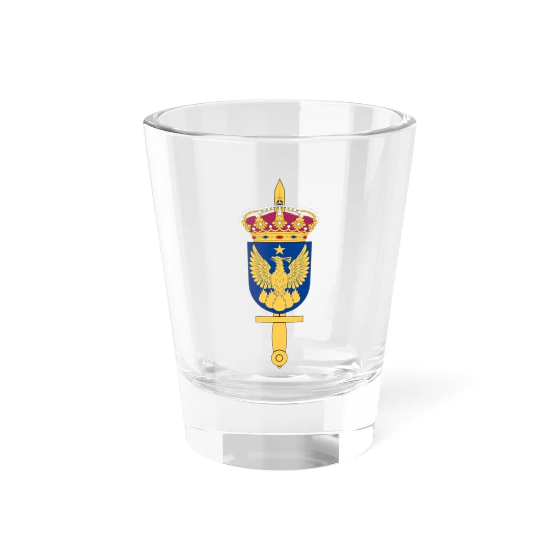 Försvarsmaktens överlevnadsskola vapen (Sweden) (Coat of Arms) Shot Glass 1.5oz 1.5oz - Go Mug Yourself