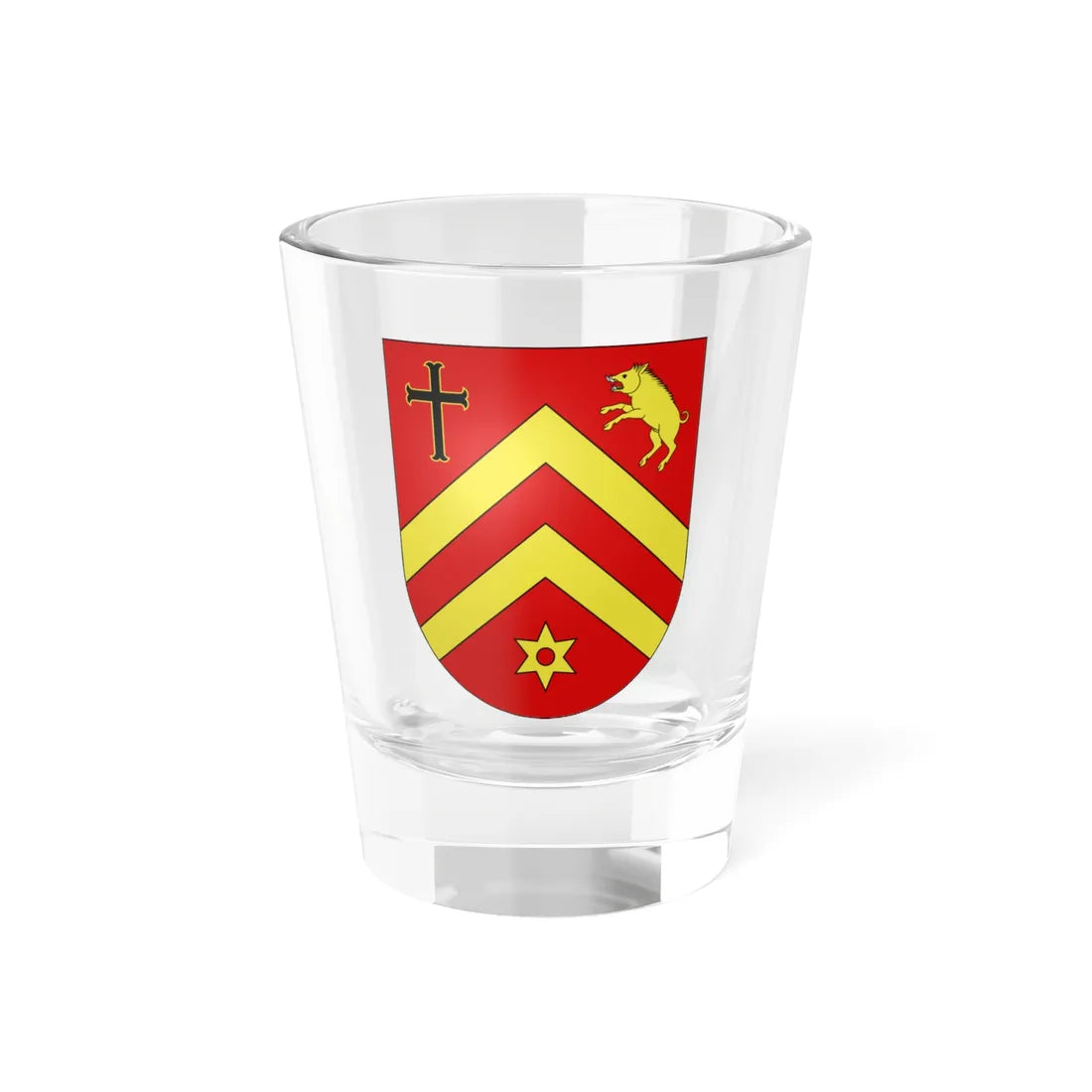 Fétigny-Ménières coat of arms (Switzerland) (Coat of Arms) Shot Glass 1.5oz 1.5oz - Go Mug Yourself