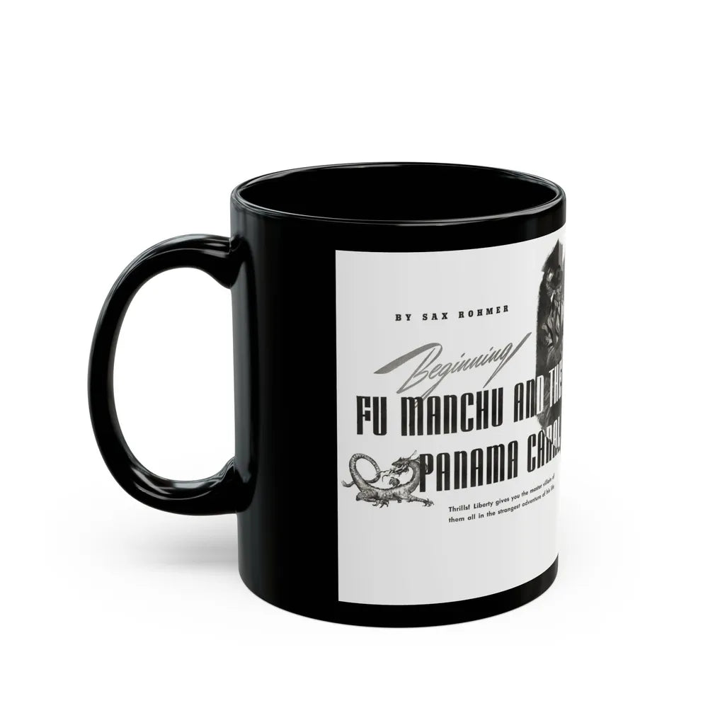 Fu Manchu and the Panama Canal (1), Liberty magazine, November 16, 1940 - Black Coffee Mug - Go Mug Yourself