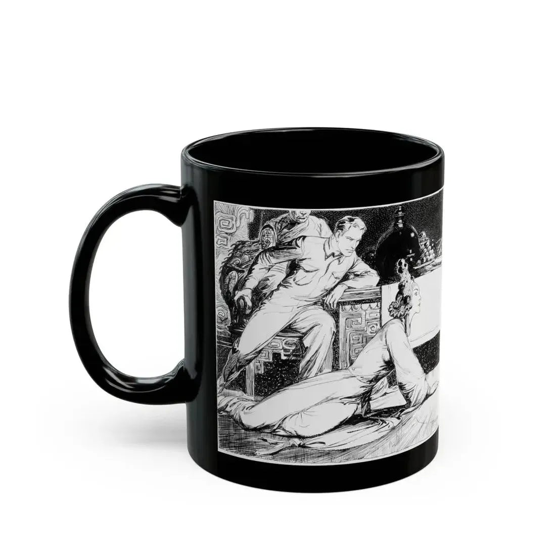 Fu Manchu's Bride, Part 8 Illustration, Collier's, June 24, 1933 - Black Coffee Mug - Go Mug Yourself